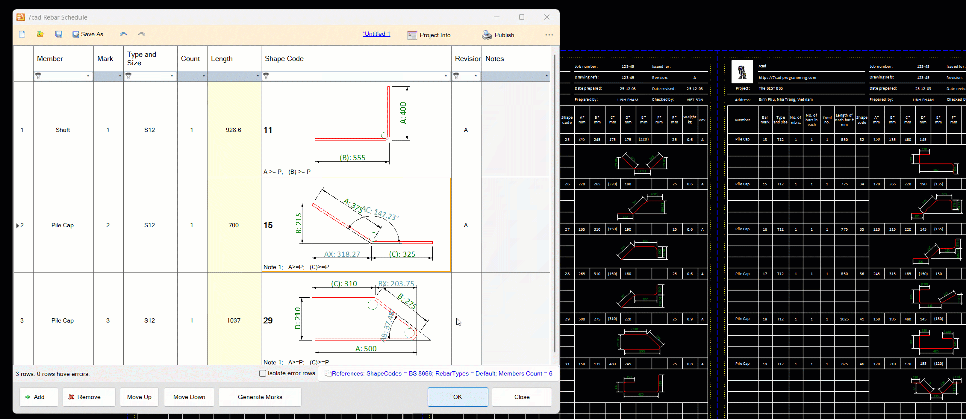Window Frame Rabar 7cad-rebar-schedule